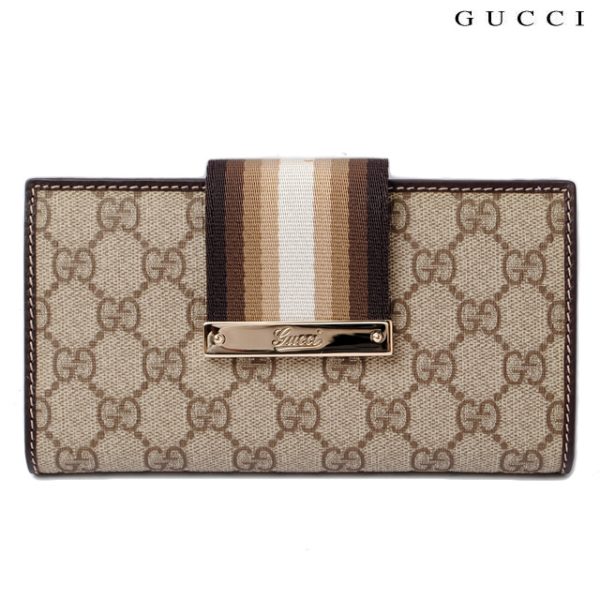 g 842 1 Gucci Wallet Long GG Plus Beige Brown