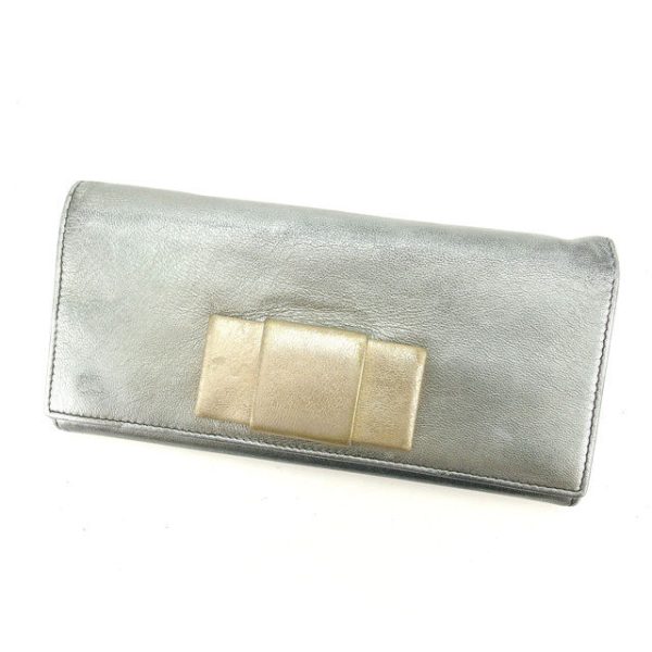 g1045 Miu Miu long wallet ribbon motif leather