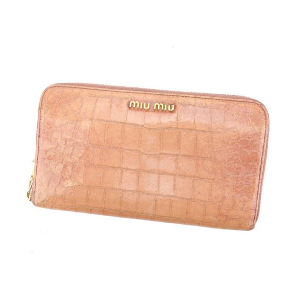 g915 Miu Miu long wallet crocodile pink G915S