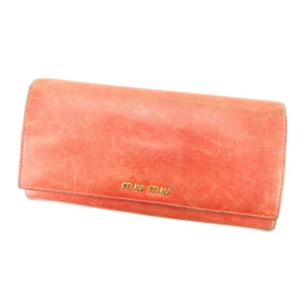 g988 Miu Miu long wallet L shaped pink