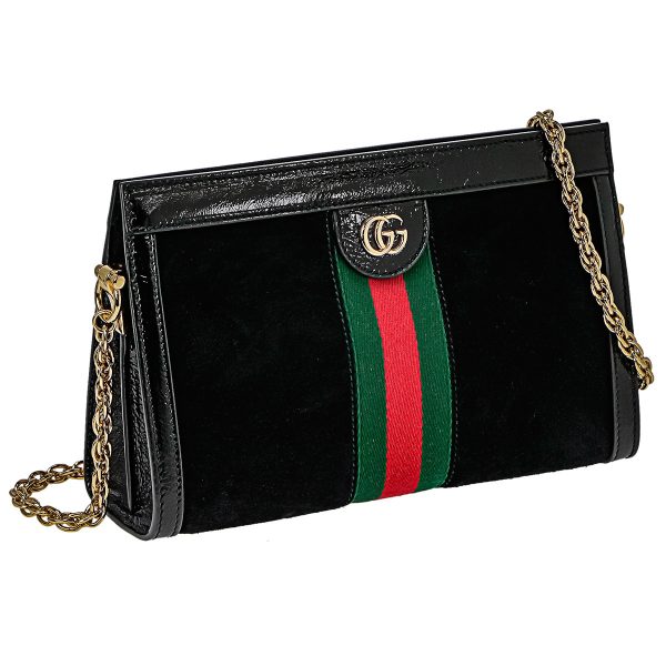 gc 503877d6zyg1060 GUCCI OPHIDIA PETITE GG MARMONT Chain Bag Black Multicolor