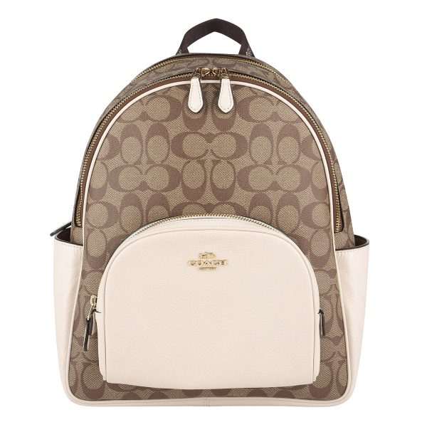 gco5671imdj8 1 Coach Signature Rucksack Brown White