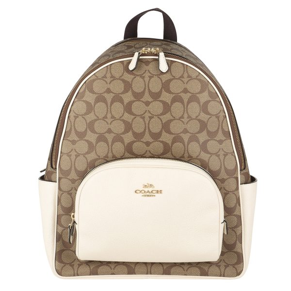 gco6495imdj8 1 Coach Signature Rucksack Brown White