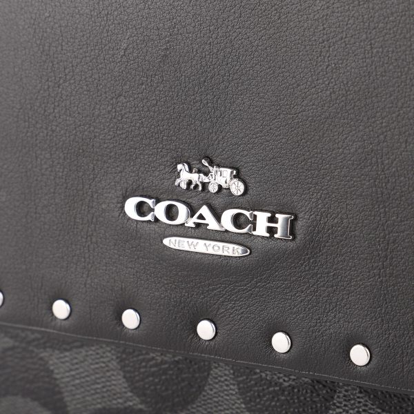 gco90400svs3l 7 Coach Signature Rivets Shoulder Bag Black Black