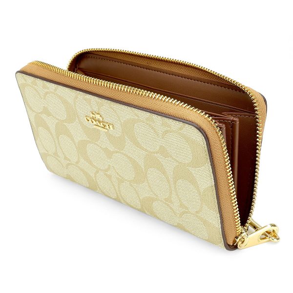 gcoc4452imvhk 4 Coach Signature Long Wallet Beige Brown