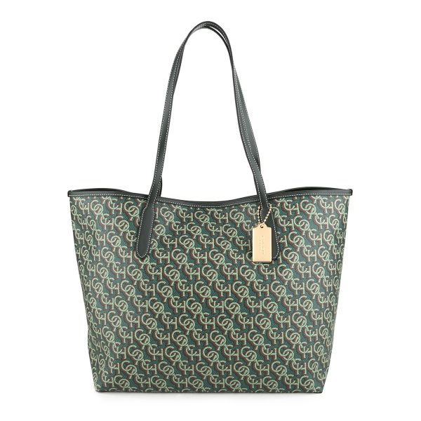 gcocf342imgrn 1 Coach Signature Monogram Tote Bag Green