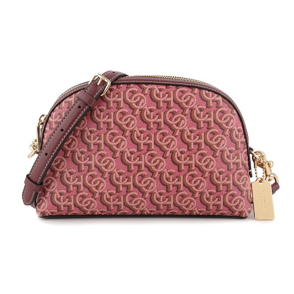 gcocf343imrou 1 Coach Signature Monogram Shoulder Bag Red