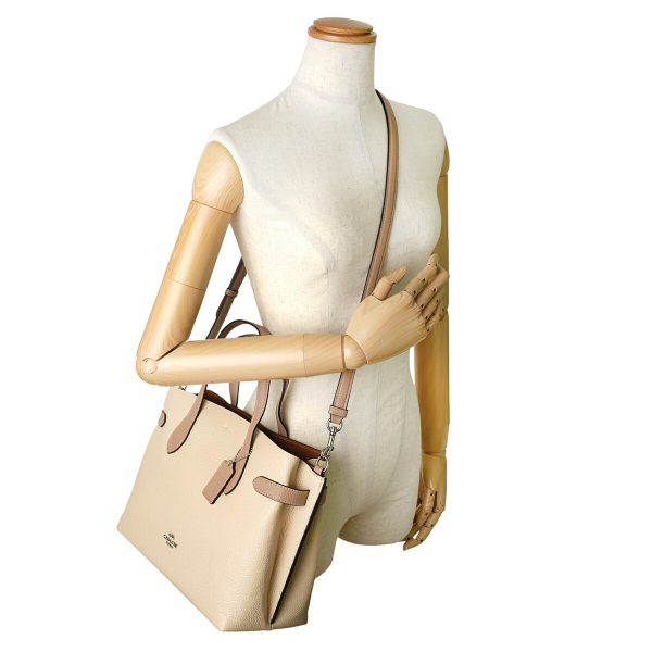 gcoch536svio 6 Coach Pebbled Tote Bag Beige