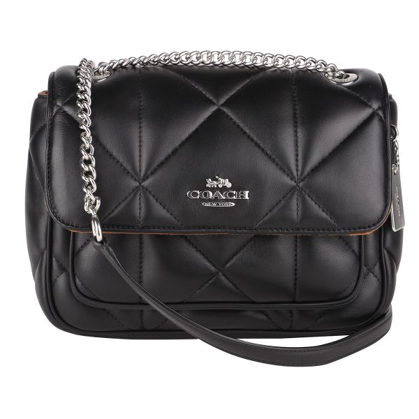 gcocj611svdtv 1 Coach Puffy Diamond Quilting Shoulder Bag Black