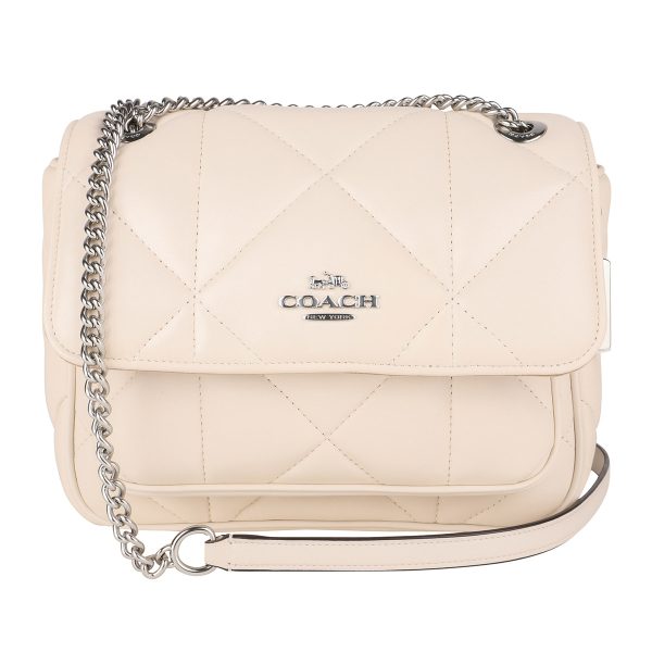 gcocj611svha 1 Coach Puffy Diamond Quilt Shoulder Bag White