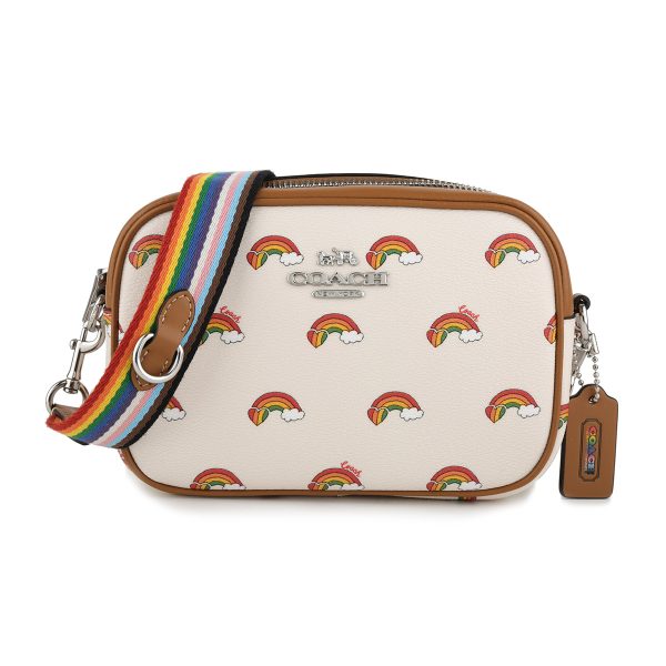 gcocj647svcah 1 Coach Rainbow Shoulder Bag White Multicolor