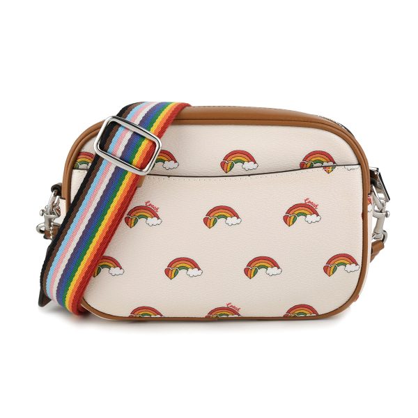 gcocj647svcah 2 Coach Rainbow Shoulder Bag White Multicolor