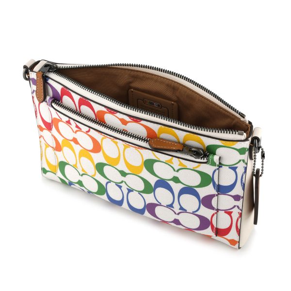 gcocj673qbcah 4 Coach Rainbow Signature Shoulder Bag White Multicolor