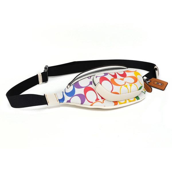 gcocj682qbcah 4 Coach Rainbow Signature Waist Bag Body Bag White