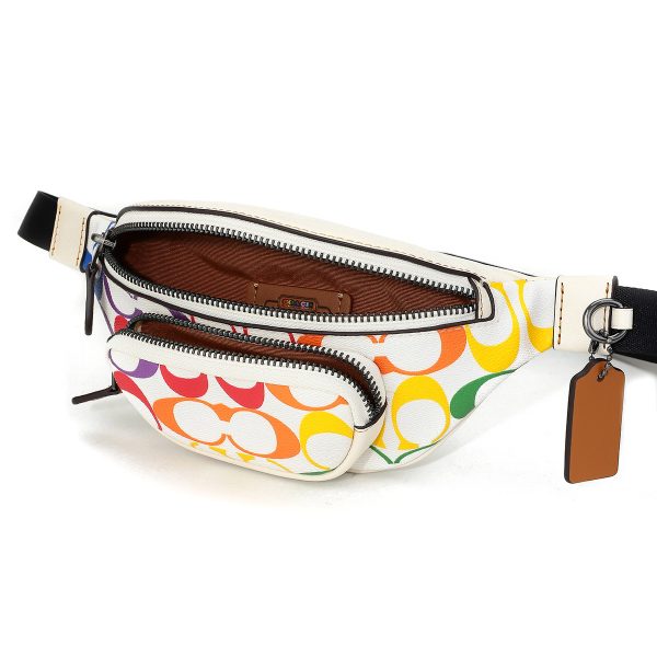 gcocj682qbcah 5 Coach Rainbow Signature Waist Bag Body Bag White