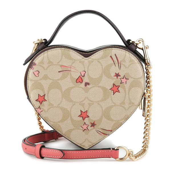 gcock523imot4 2 Coach Signature Heart Star Shoulder Bag Beige