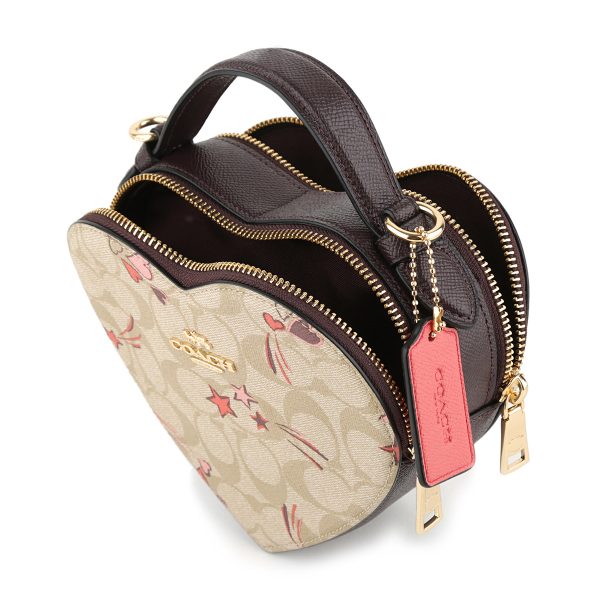 gcock523imot4 4 Coach Signature Heart Star Shoulder Bag Beige