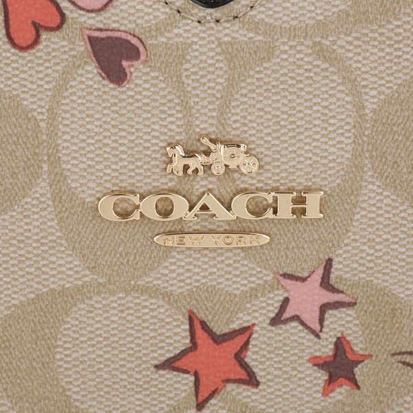 gcock523imot4 8 Coach Signature Heart Star Shoulder Bag Beige