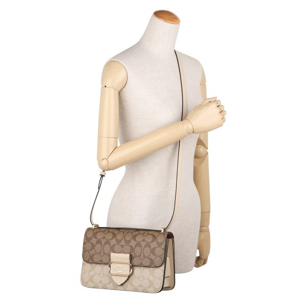 gcocm089imot4 6 Coach Shoulder Bag Signature Color Block Beige