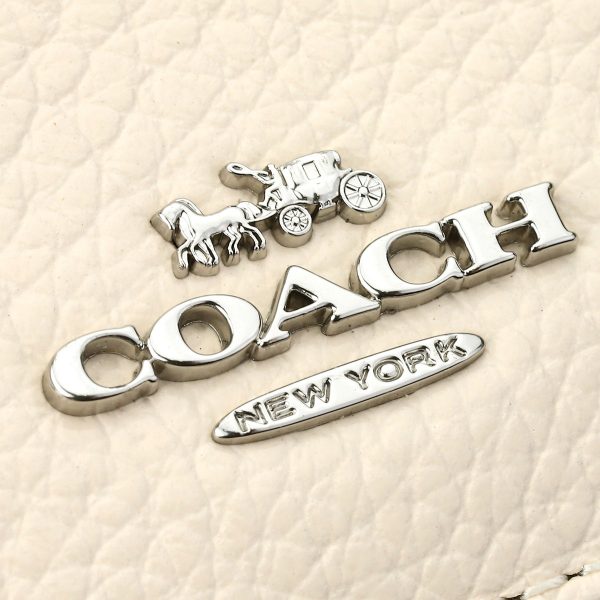 gcocm238svha 8 Coach pebbled tri fwallet white