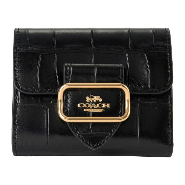 gcocm263imblk 1 Coach Crocodile Wallet Black