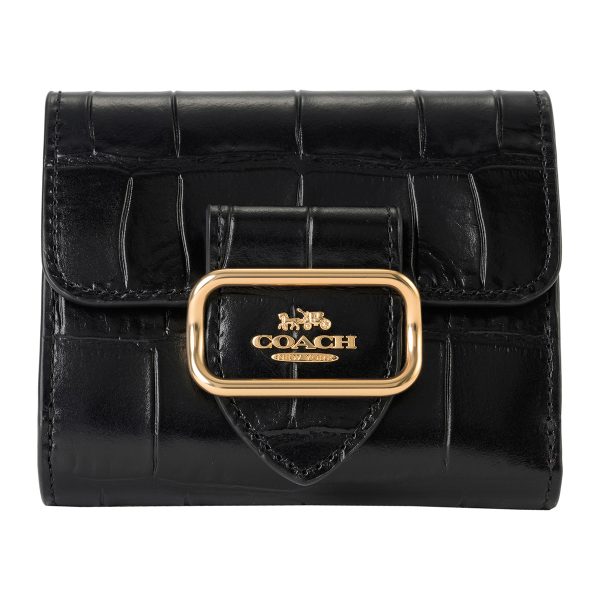 gcocm263imblk 1 Coach Crocodile Wallet Black