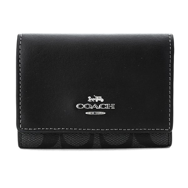 gcocm761svtsq 1 Coach tri fwallet Signature Black Black