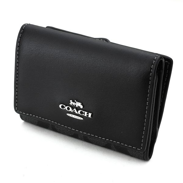 gcocm761svtsq 4 Coach tri fwallet Signature Black Black