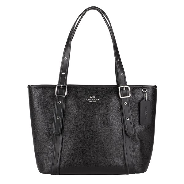 gcocn327svdtv 1 Coach Pebbled Tote Bag Black