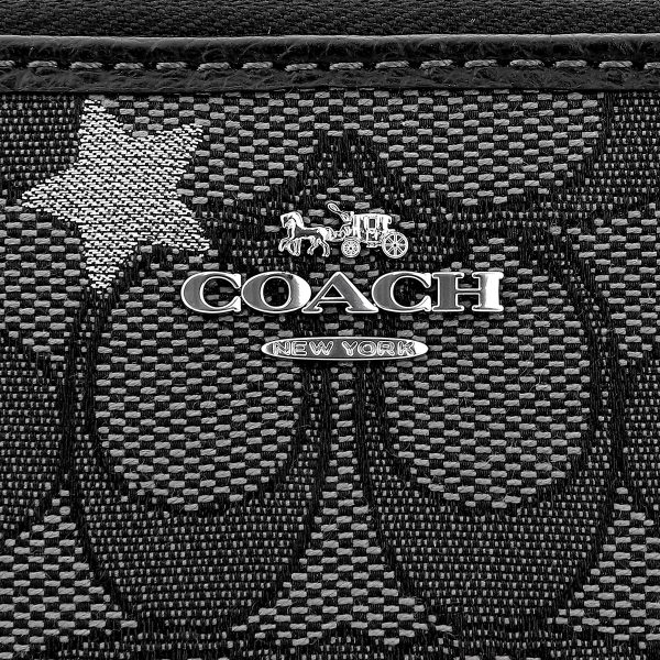 gcocp432svwfv 9 Coach Signature Jacquard Star Wallet Black