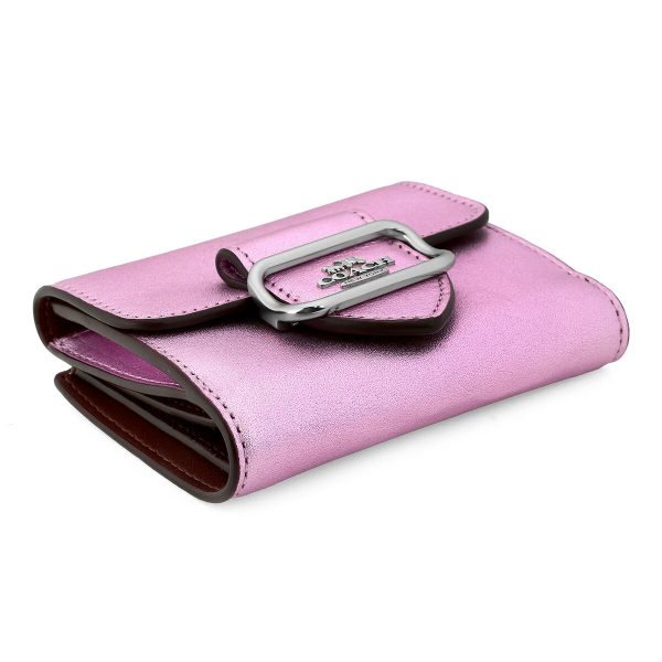 gcocp462svmp3 3 Coach Foil Metallic Smooth Wallet Pink