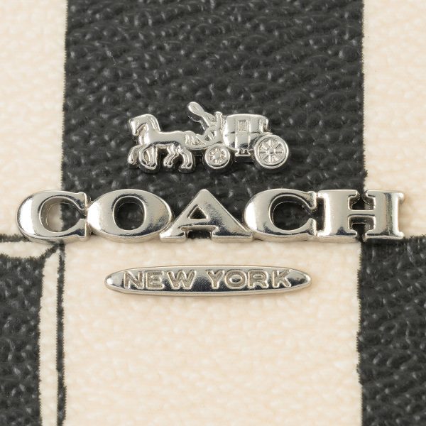 gcocr622sva16 7 Coach Checker Long Wallet Black White