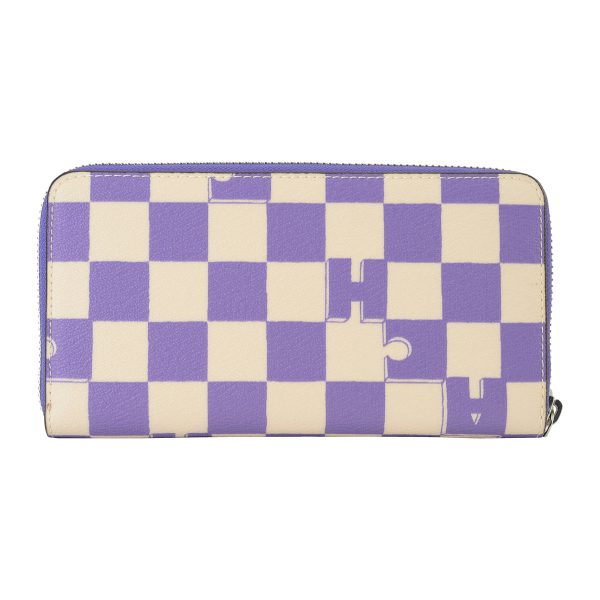 gcocr622svwpb 2 Coach Checker Long Wallet Purple