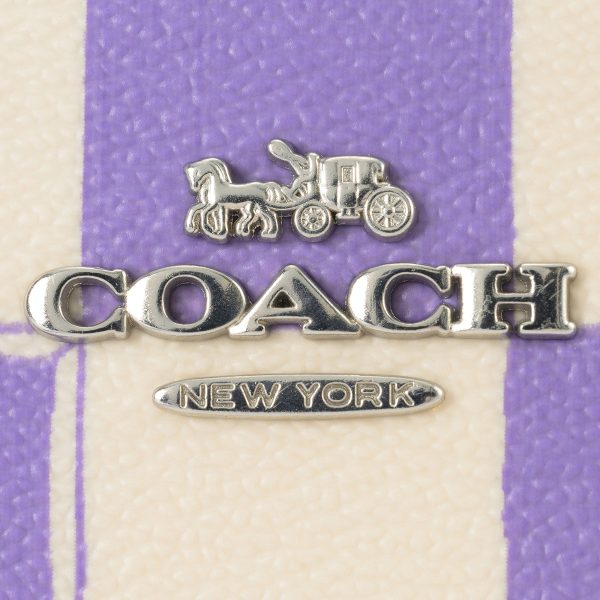 gcocr622svwpb 7 Coach Checker Long Wallet Purple