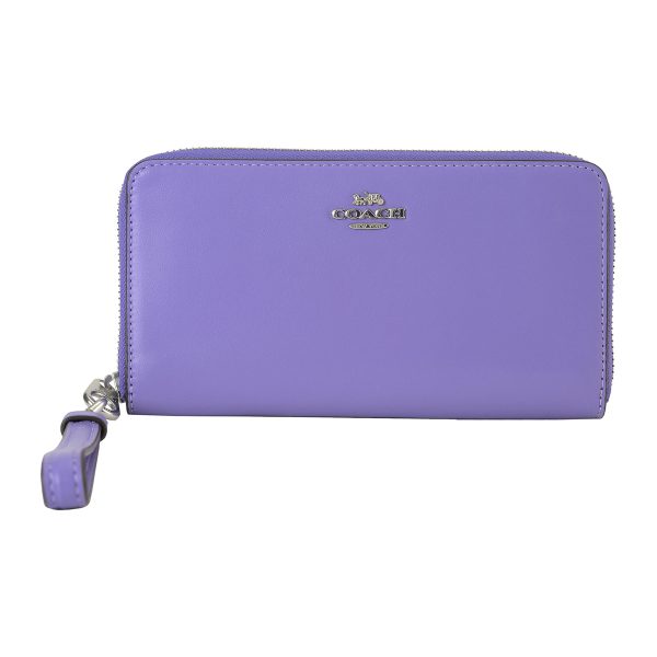 gcocr623sviz 1 Coach Refined Calf Long Wallet Purple