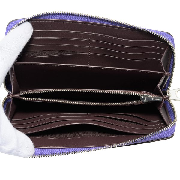 gcocr623sviz 5 Coach Refined Calf Long Wallet Purple