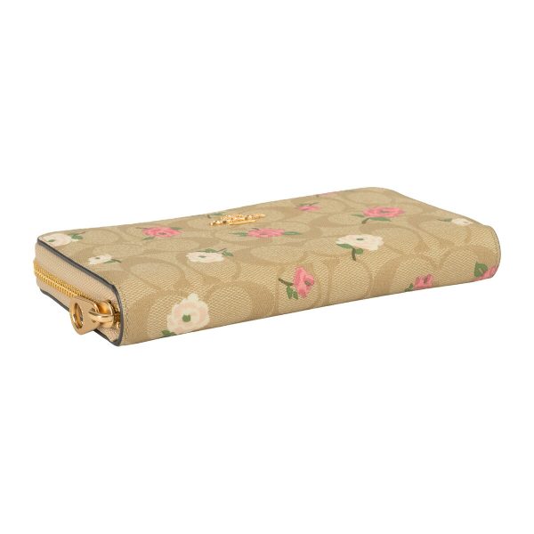 gcocr966imotv 3 Coach Signature Floral Long Wallet Beige