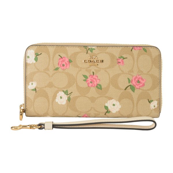 gcocr966imotv 6 Coach Signature Floral Long Wallet Beige