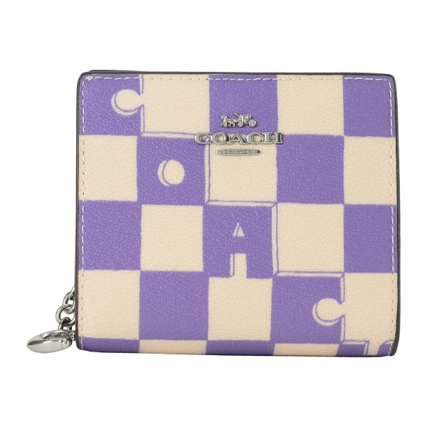 gcoct217svwpb 1 Coach Checker Wallet Purple