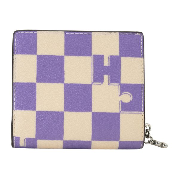 gcoct217svwpb 2 Coach Checker Wallet Purple