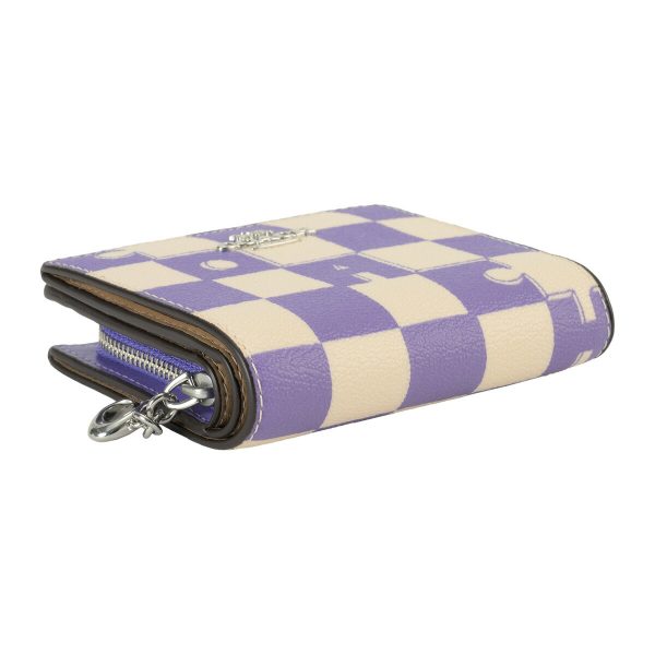 gcoct217svwpb 3 Coach Checker Wallet Purple