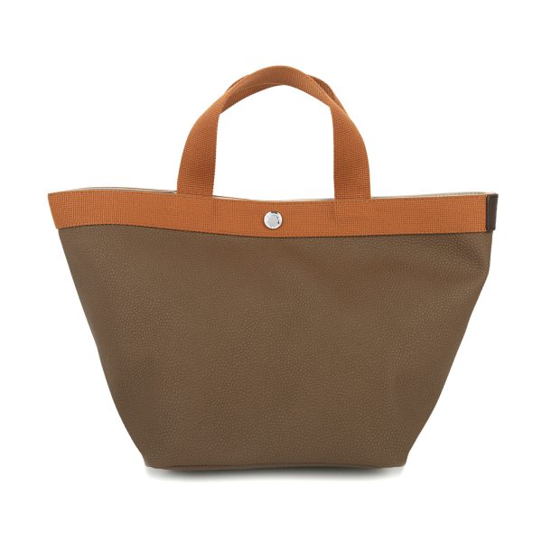 ghc707gp6439 1 Herve Chapelier Pebbled Grain Tote Bag Brown