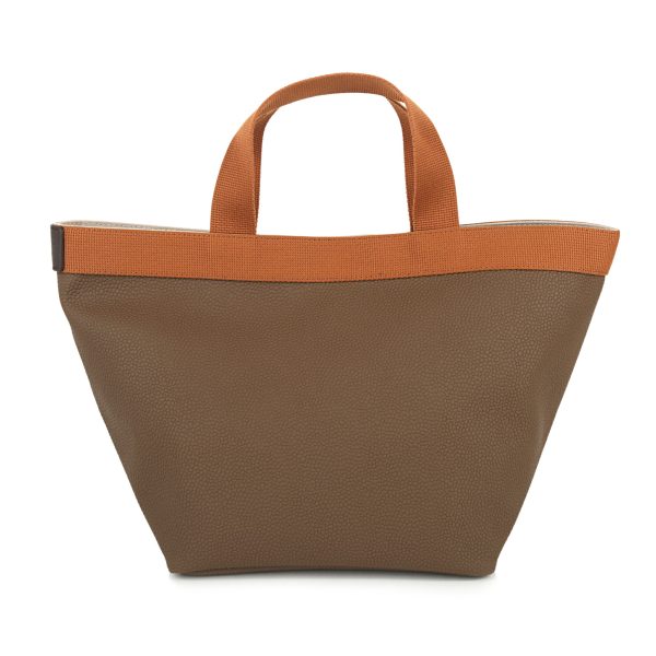 ghc707gp6439 2 Herve Chapelier Pebbled Grain Tote Bag Brown