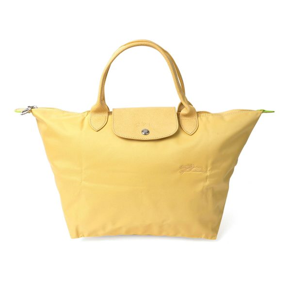 glo1623919a81 1 Longchamp Le Pliage Green Top Handle Bag M Yellow