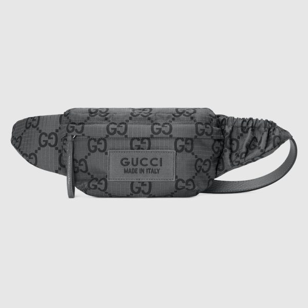 gu 1052 1 GUCCI GG Polyester Large Belt Bag Black