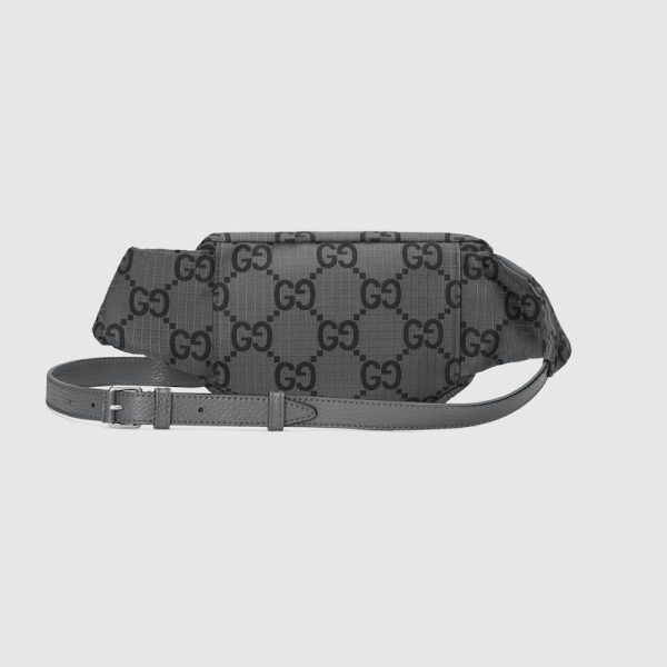 gu 1052 3 GUCCI GG Polyester Large Belt Bag Black