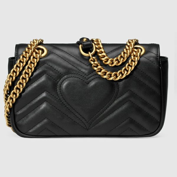 gu 1330 5 GUCCI GG Marmont Quilted Mini Bag Black