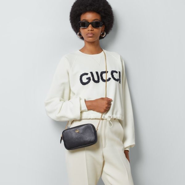 gu 1335 2 GUCCI GG Marmont Super Mini Bag Black