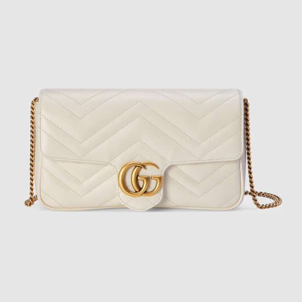 gu 1336 1 GUCCI GG Marmont Mini Bag White