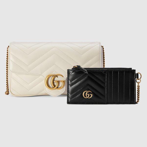 gu 1336 3 GUCCI GG Marmont Mini Bag White